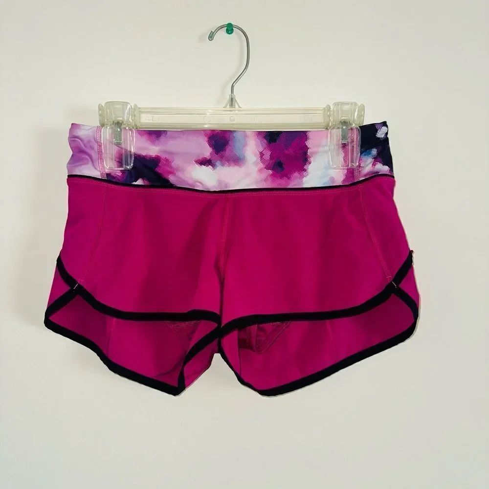 Lululemon Run Speed Short Pink 4-way Stretch Raspberry Blooming Pixie SIZE 4